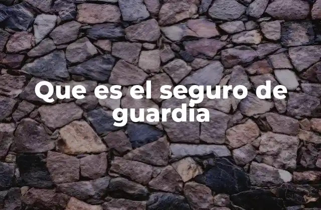 Que es el Seguro de Guardia