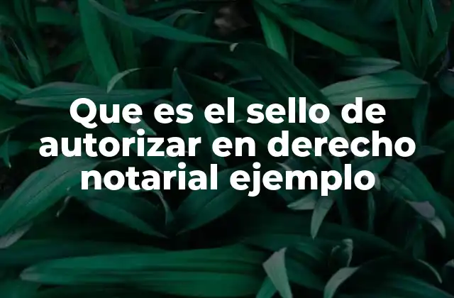 Que es el Sello de Autorizar en Derecho Notarial Ejemplo