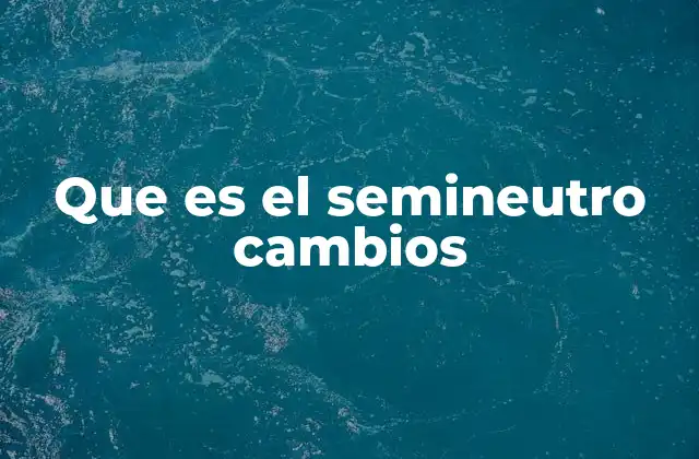 Que es el Semineutro Cambios