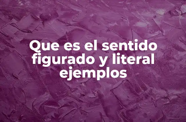Diferencias entre el sentido literal y figurado