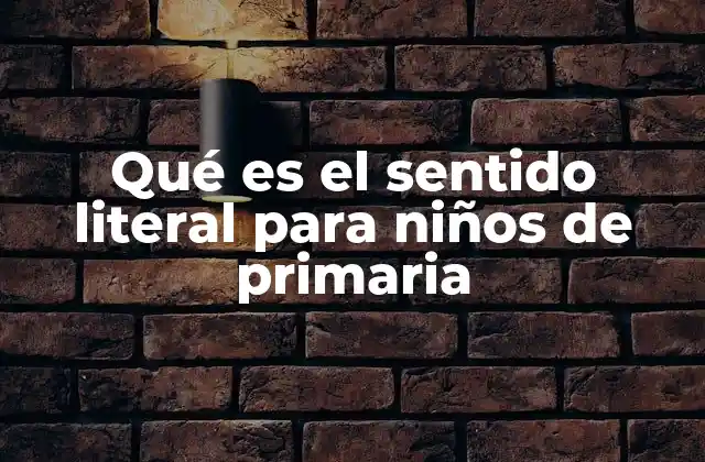 Qué es el Sentido Literal para Niños de Primaria