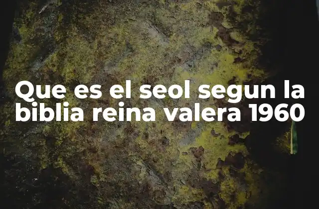 Que es el Seol Segun la Biblia Reina Valera 1960