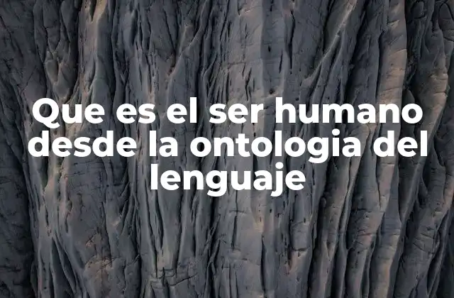 Que es el Ser Humano desde la Ontologia Del Lenguaje