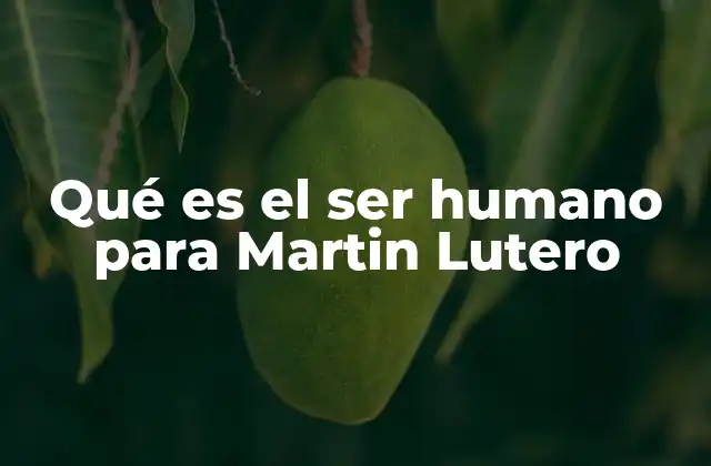 Qué es el Ser Humano para Martin Lutero