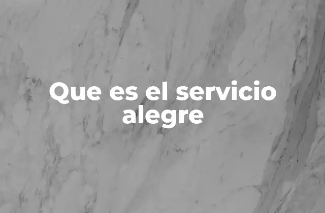 Que es el Servicio Alegre