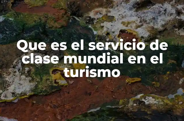 Que es el Servicio de Clase Mundial en el Turismo