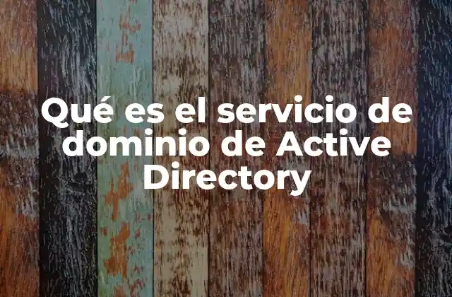 Qué es el Servicio de Dominio de Active Directory