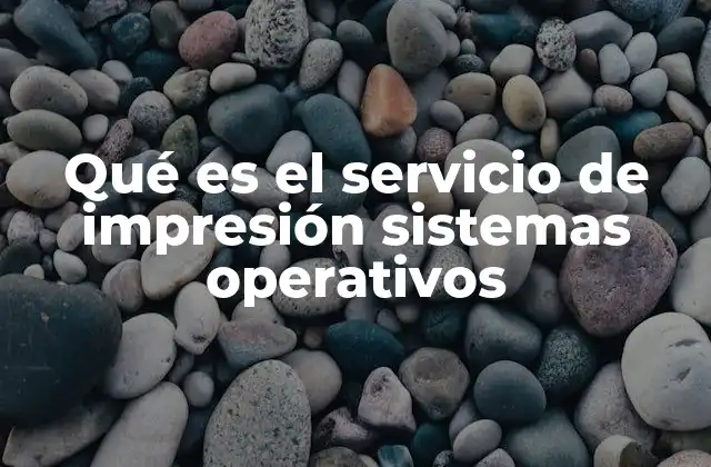 Qué es el Servicio de Impresión Sistemas Operativos