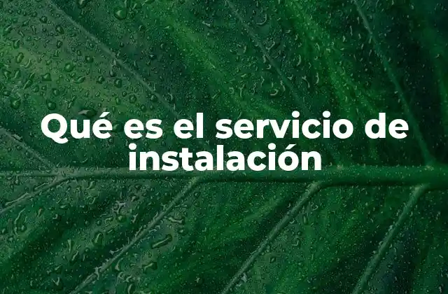 Qué es el Servicio de Instalación