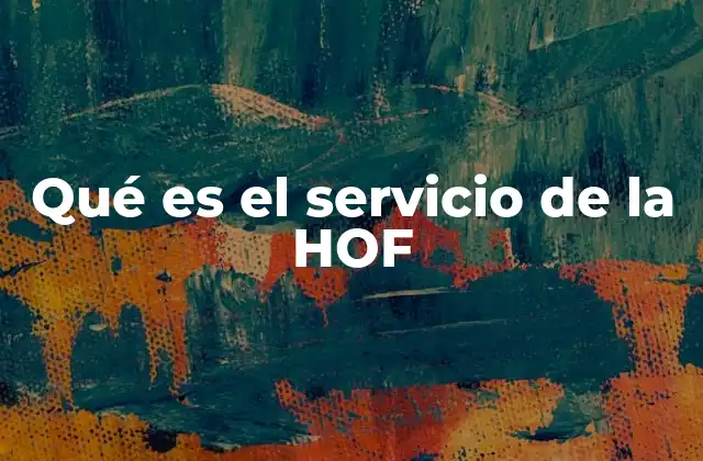 Qué es el Servicio de la Hof