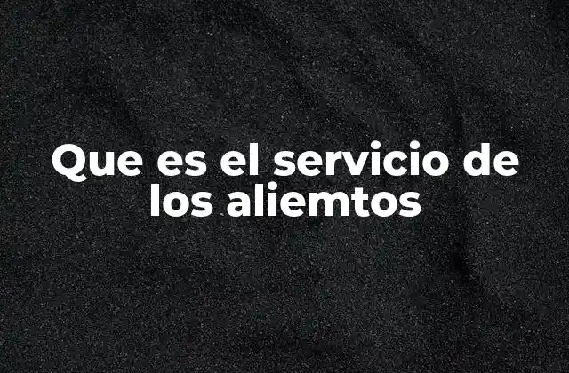 Que es el Servicio de los Aliemtos