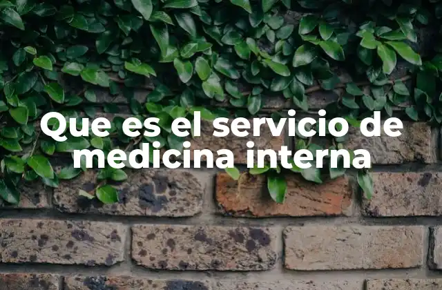 Que es el Servicio de Medicina Interna