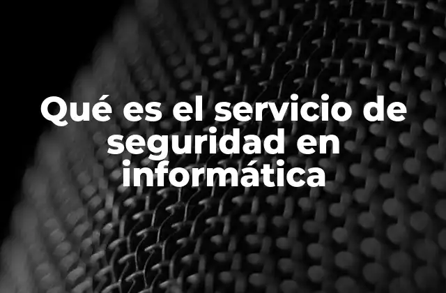 Qué es el Servicio de Seguridad en Informática