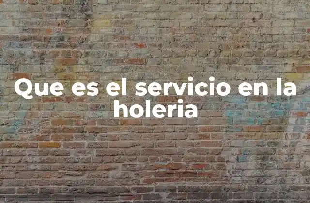 Que es el Servicio en la Holeria