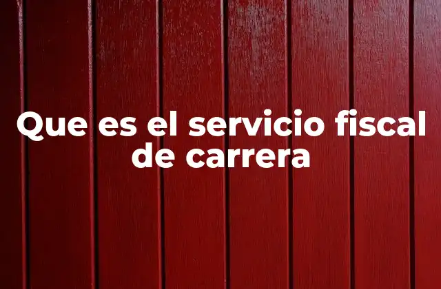 Que es el Servicio Fiscal de Carrera
