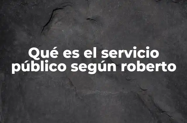 Qué es el Servicio Público según Roberto 2 El servicio público como herramienta de justicia social