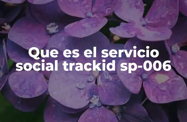 Que es el Servicio Social Trackid Sp-006