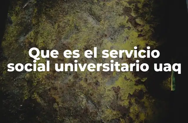 Que es el Servicio Social Universitario Uaq
