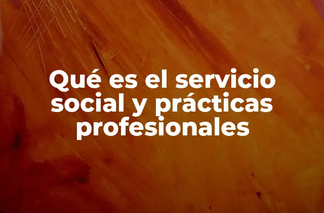Qué es el Servicio Social y Prácticas Profesionales