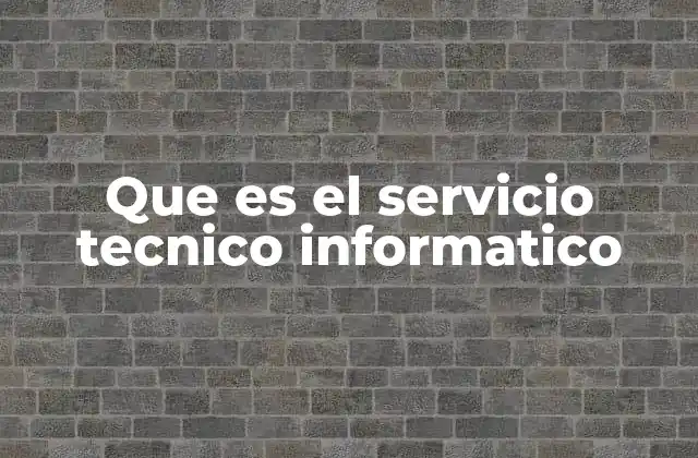 Que es el Servicio Tecnico Informatico