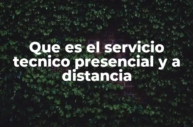 Que es el Servicio Tecnico Presencial y a Distancia