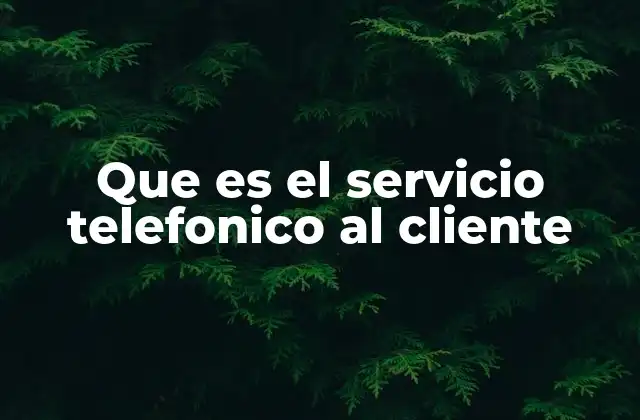 Que es el Servicio Telefonico Al Cliente