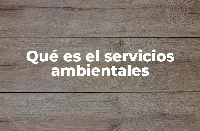 Qué es el Servicios Ambientales