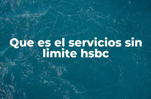 Que es el Servicios sin Limite Hsbc