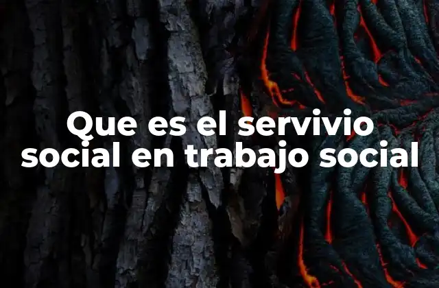 Que es el Servivio Social en Trabajo Social