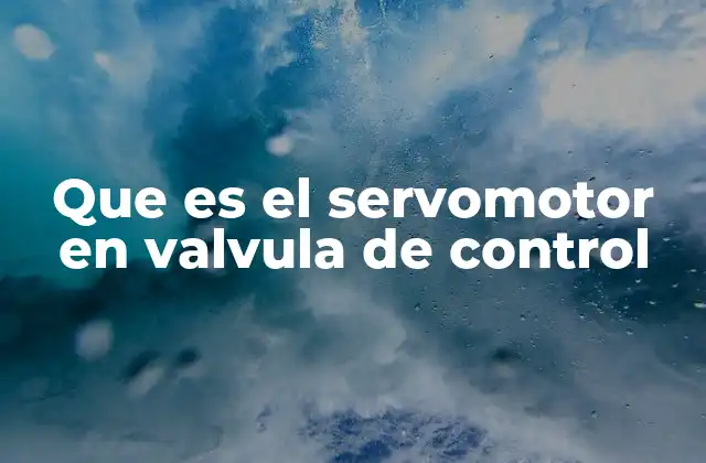 Que es el Servomotor en Valvula de Control