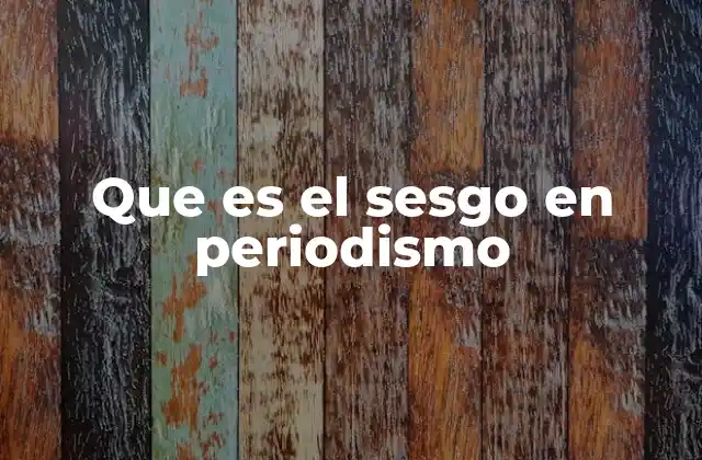 Que es el Sesgo en Periodismo