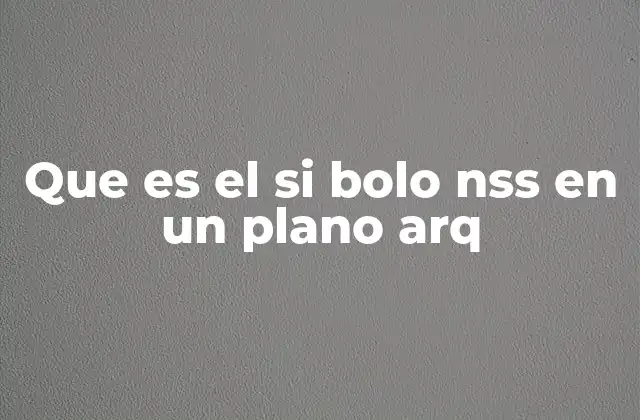 Que es el Si Bolo Nss en un Plano Arq
