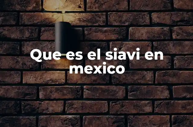 Que es el Siavi en Mexico