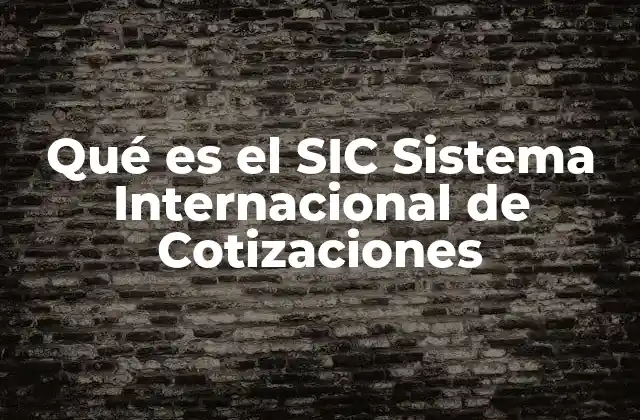 La importancia del SIC en el análisis financiero global
