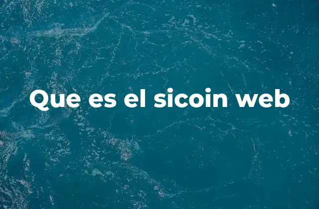 Que es el Sicoin Web