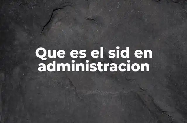Que es el Sid en Administracion