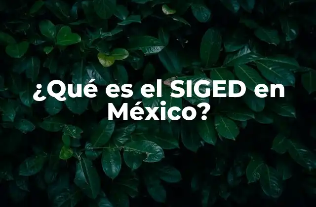 ¿qué es el Siged en México?
