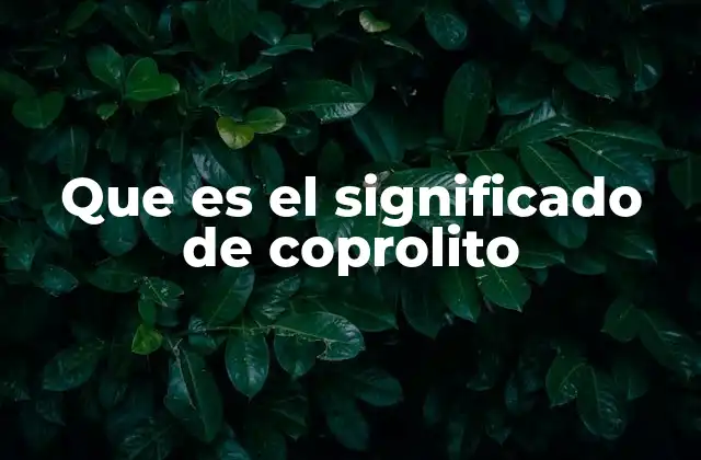 Que es el Significado de Coprolito