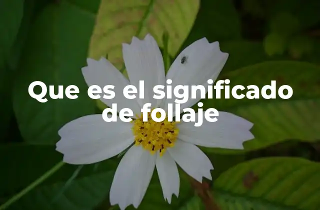 Que es el Significado de Follaje