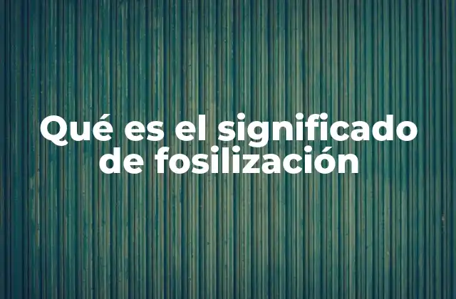 Qué es el Significado de Fosilización
