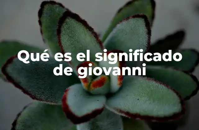 Qué es el Significado de Giovanni 2 El nombre Giovanni en la cultura italiana y su evolución