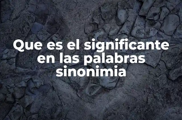 El significante y su importancia en el análisis semántico