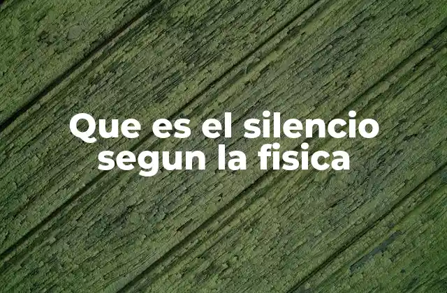 Que es el Silencio Segun la Fisica