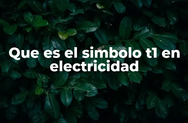Que es el Simbolo T1 en Electricidad