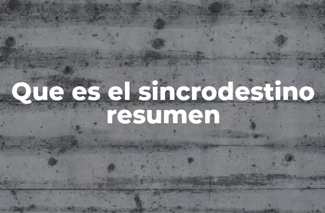 Que es el Sincrodestino Resumen