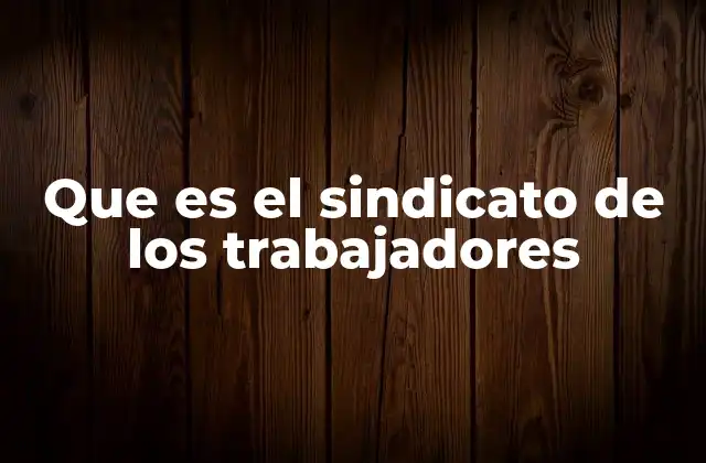 Que es el Sindicato de los Trabajadores
