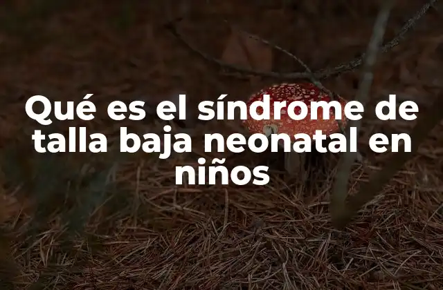 Qué es el Síndrome de Talla Baja Neonatal en Niños