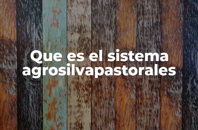 Que es el Sistema Agrosilvapastorales