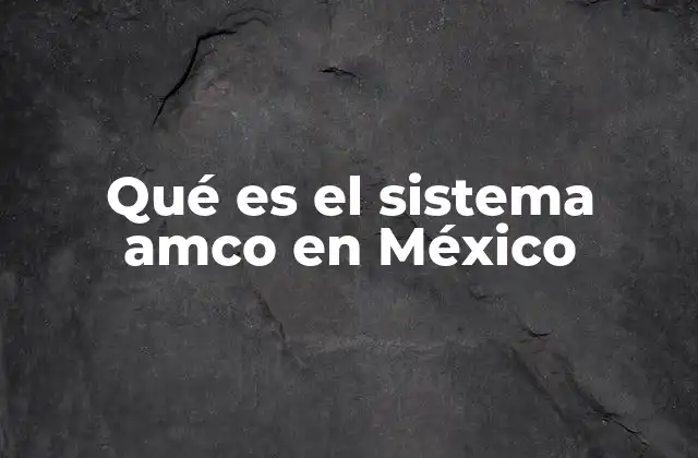 Qué es el Sistema Amco en México
