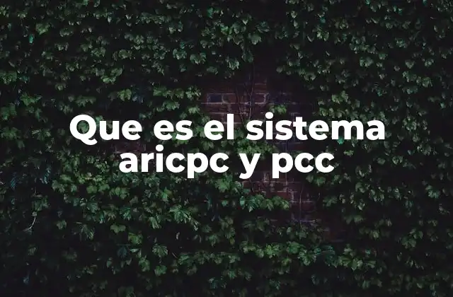Que es el Sistema Aricpc y Pcc